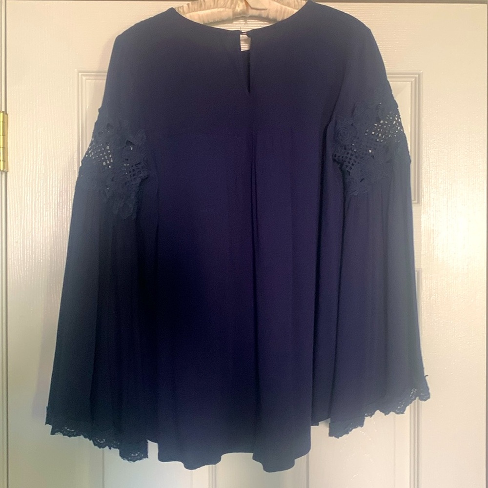 Lumie Long Sleeve Navy Top View 2